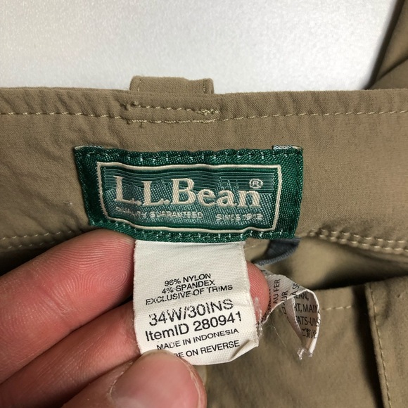 L.L. Bean Beige Hiking Pants Mens Size 34 - Picture 2 of 5